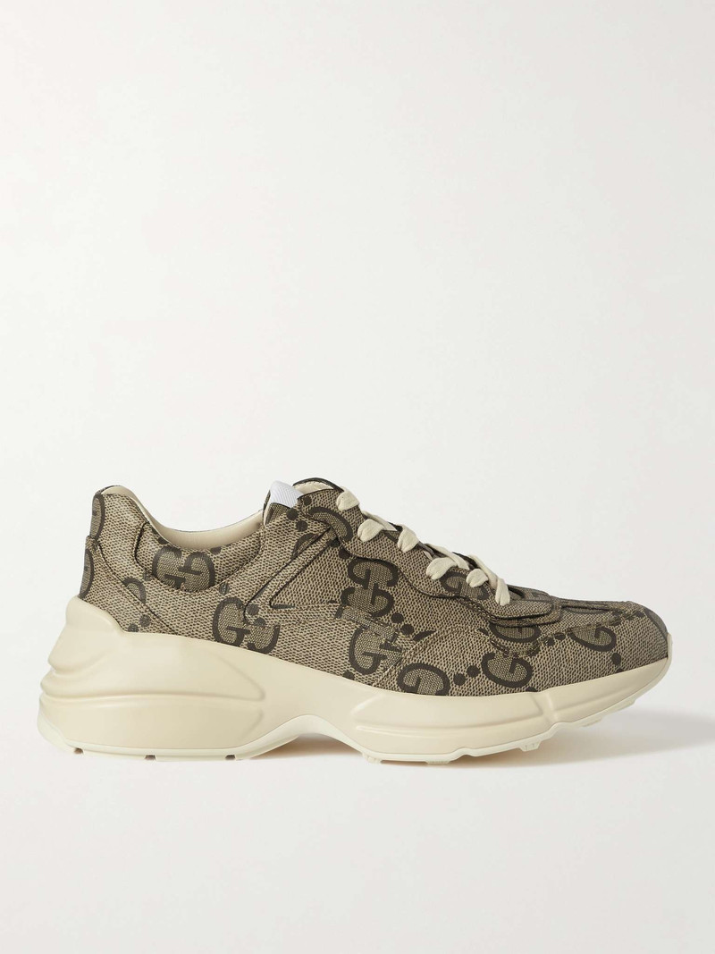 Rhyton Monogrammed Canvas Sneakers - 1
