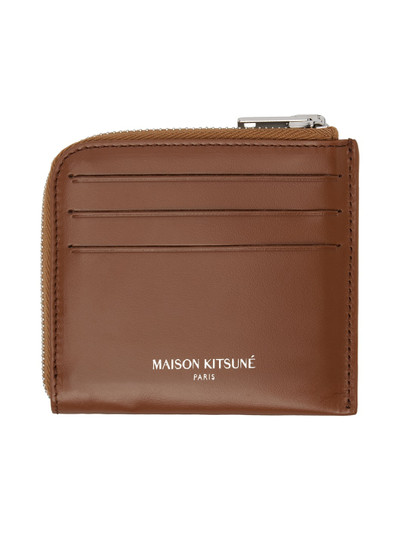 Maison Kitsuné Brown Fox Head Zipped Wallet outlook