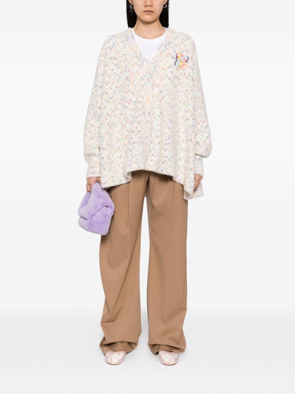 logo-embroidered cardigan - 2