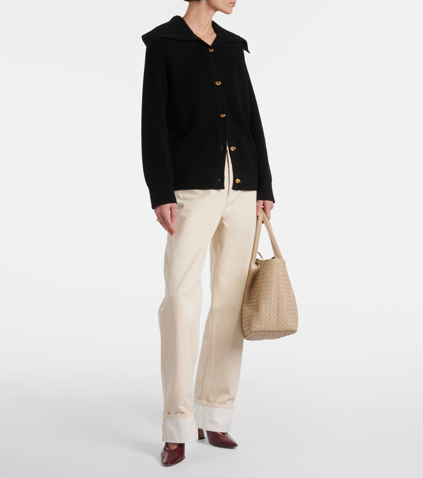 Knot ribbed-knit cotton cardigan - 2