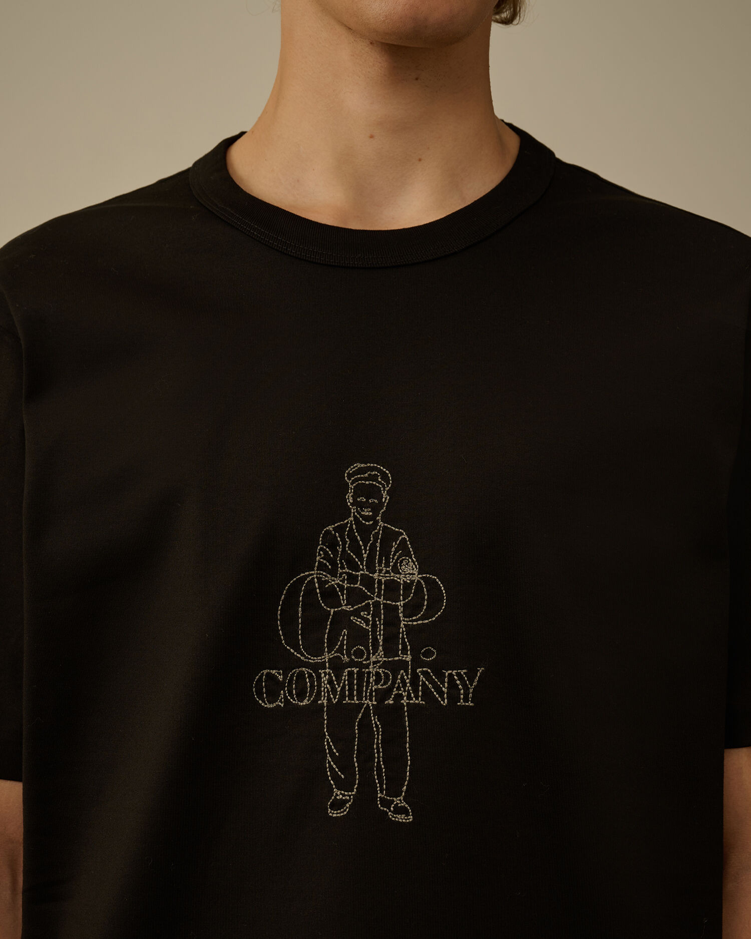 Mercerized 30/2 Jersey Twisted Short Sleeve Logo T-Shirt - 5