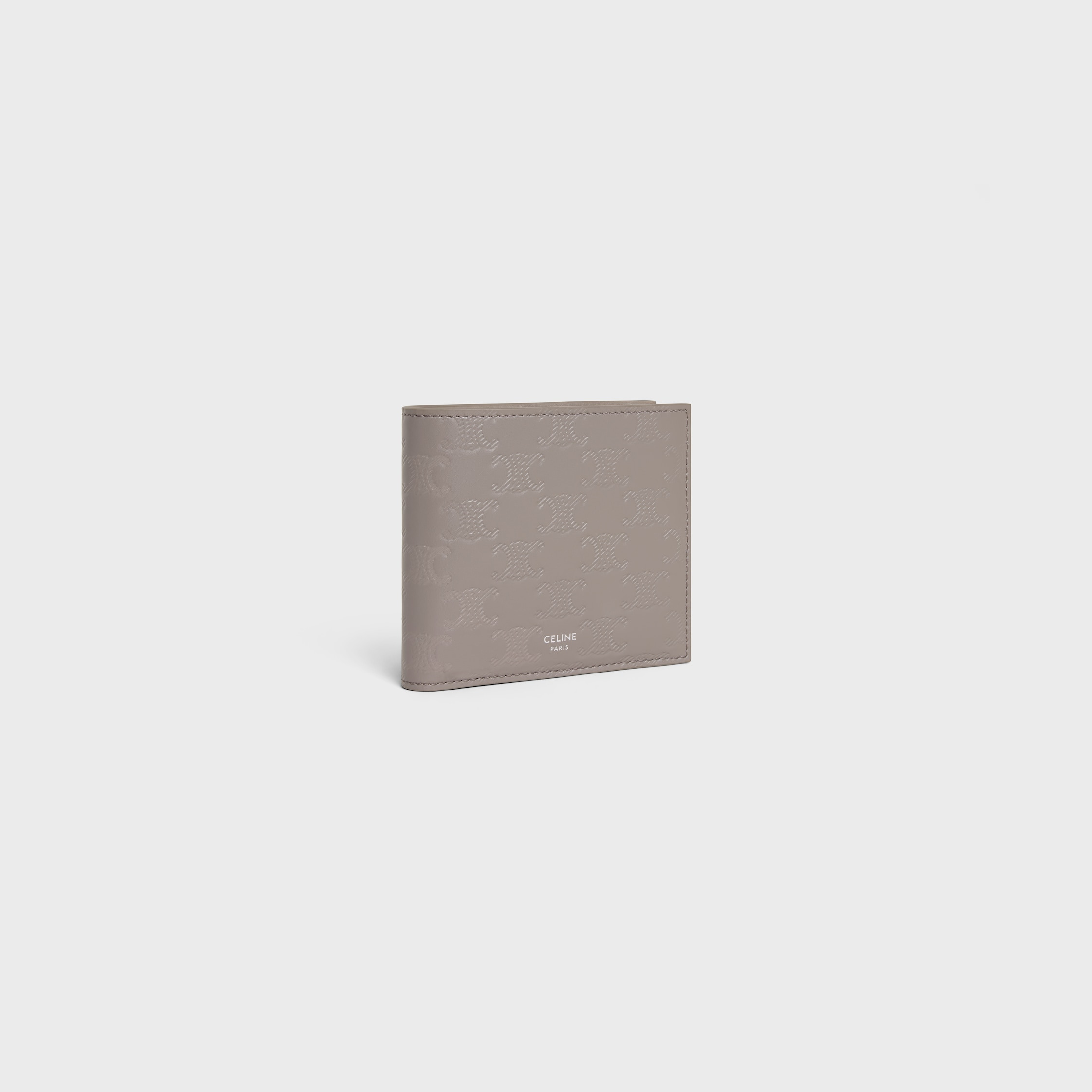 Bi-fold Wallet with Coin Compartment IN Calfskin with triomphe embossed - 2