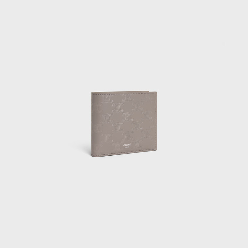 CELINE Bi-fold Wallet with Coin Compartment IN Calfskin with triomphe embossed outlook