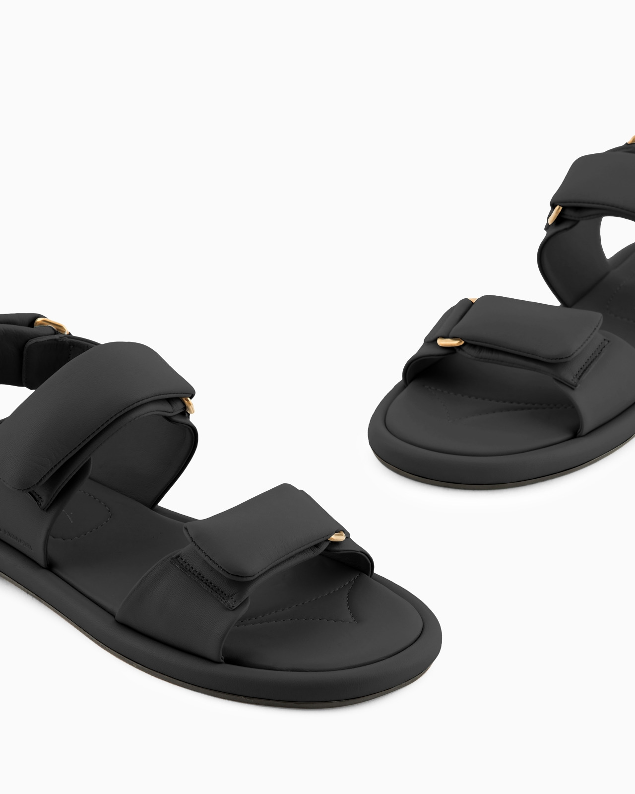Padded nappa-leather flat sandals - 5