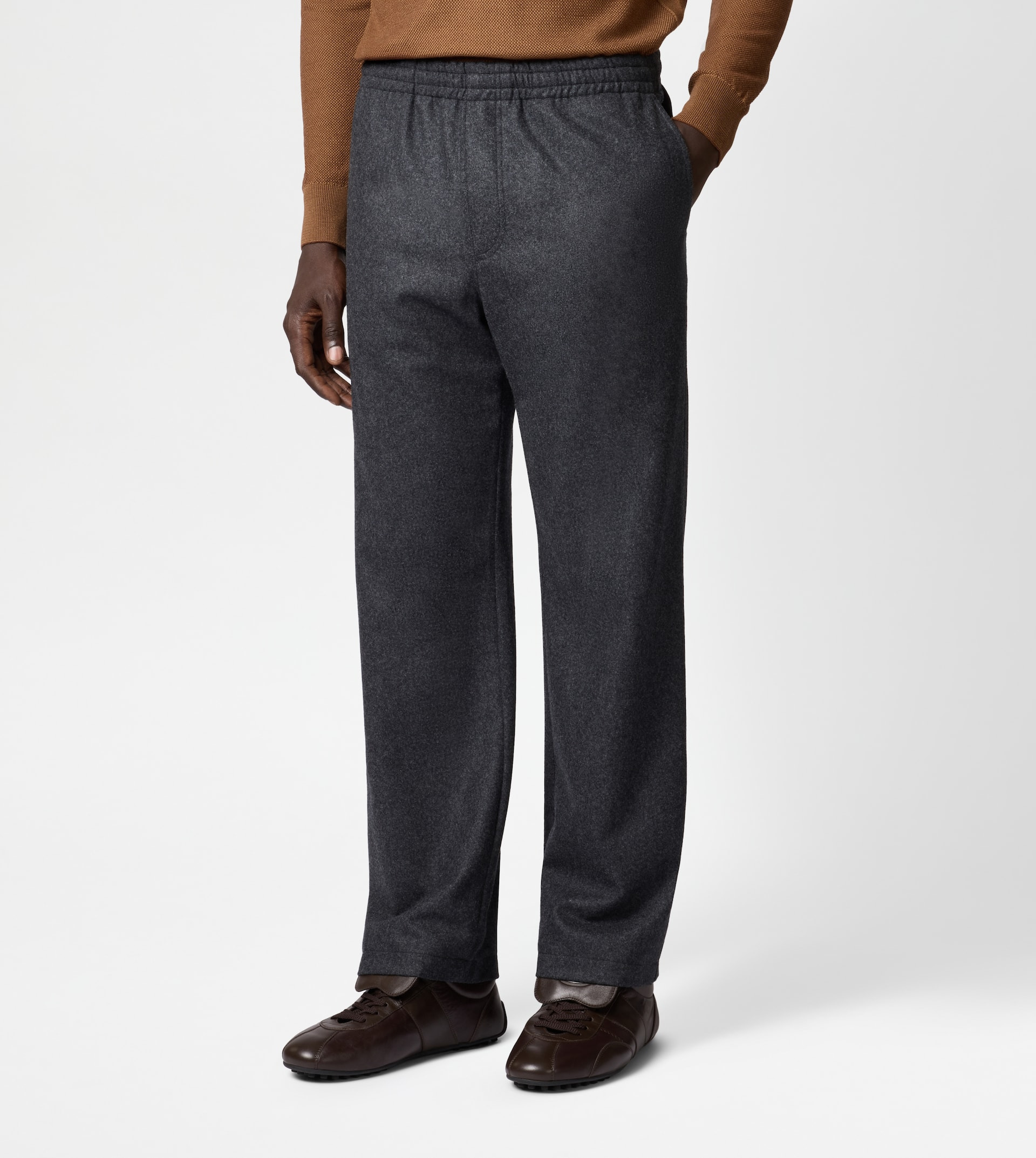 PANTS IN FLANNEL WITH DRAWSTRING - GREY - 3