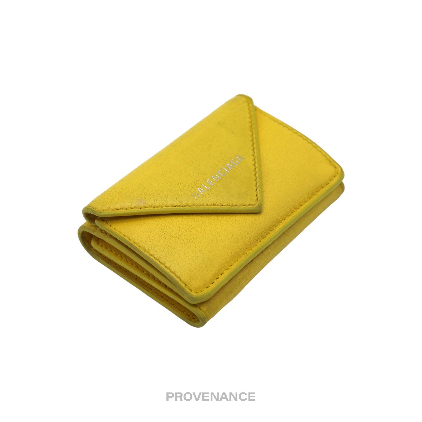 Balenciaga Papier Mini Wallet - Yellow Leather - 4