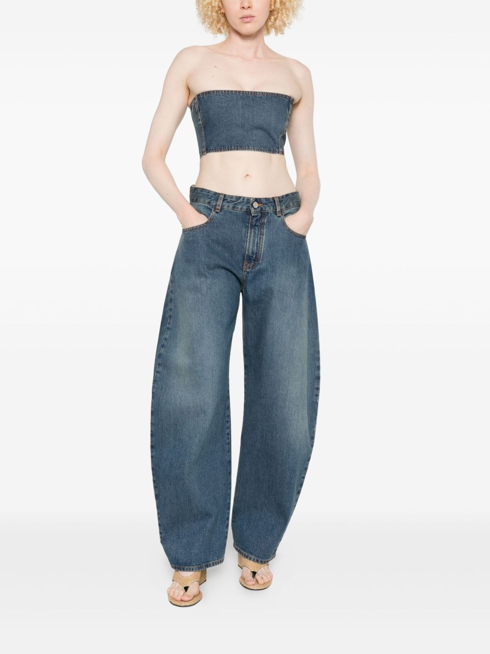cropped denim top - 2