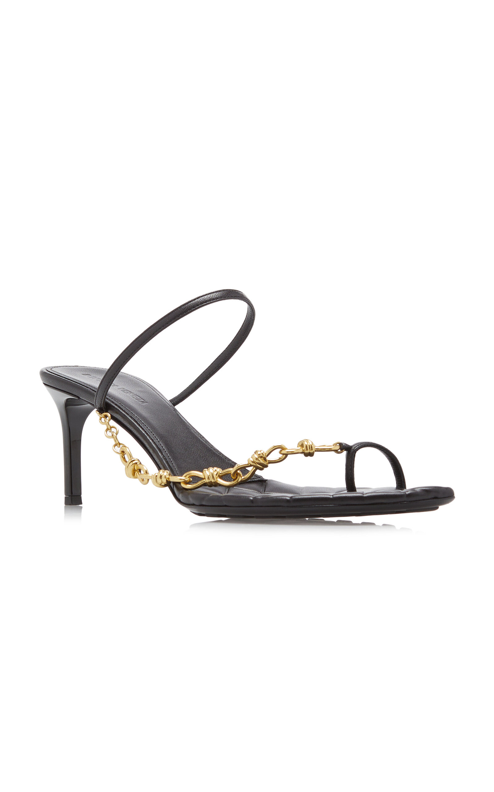 Leaf Leather Sandals black - 5