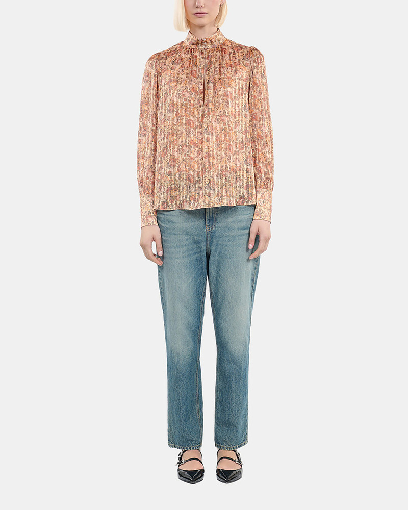 FLOWER PRINT SILK TOP 3
