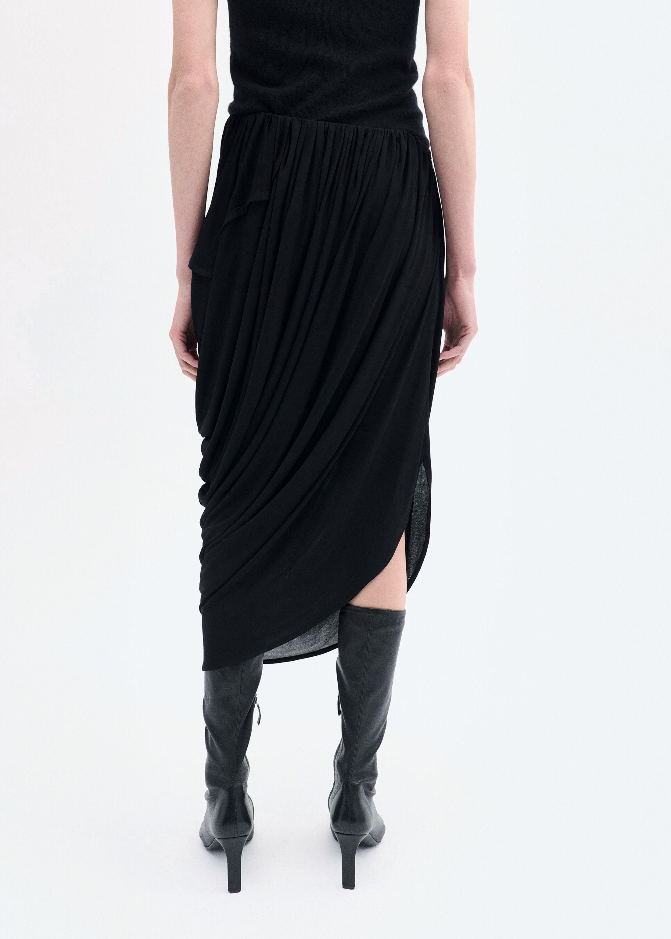 Draped Skirt in Viscose Jersey - 5