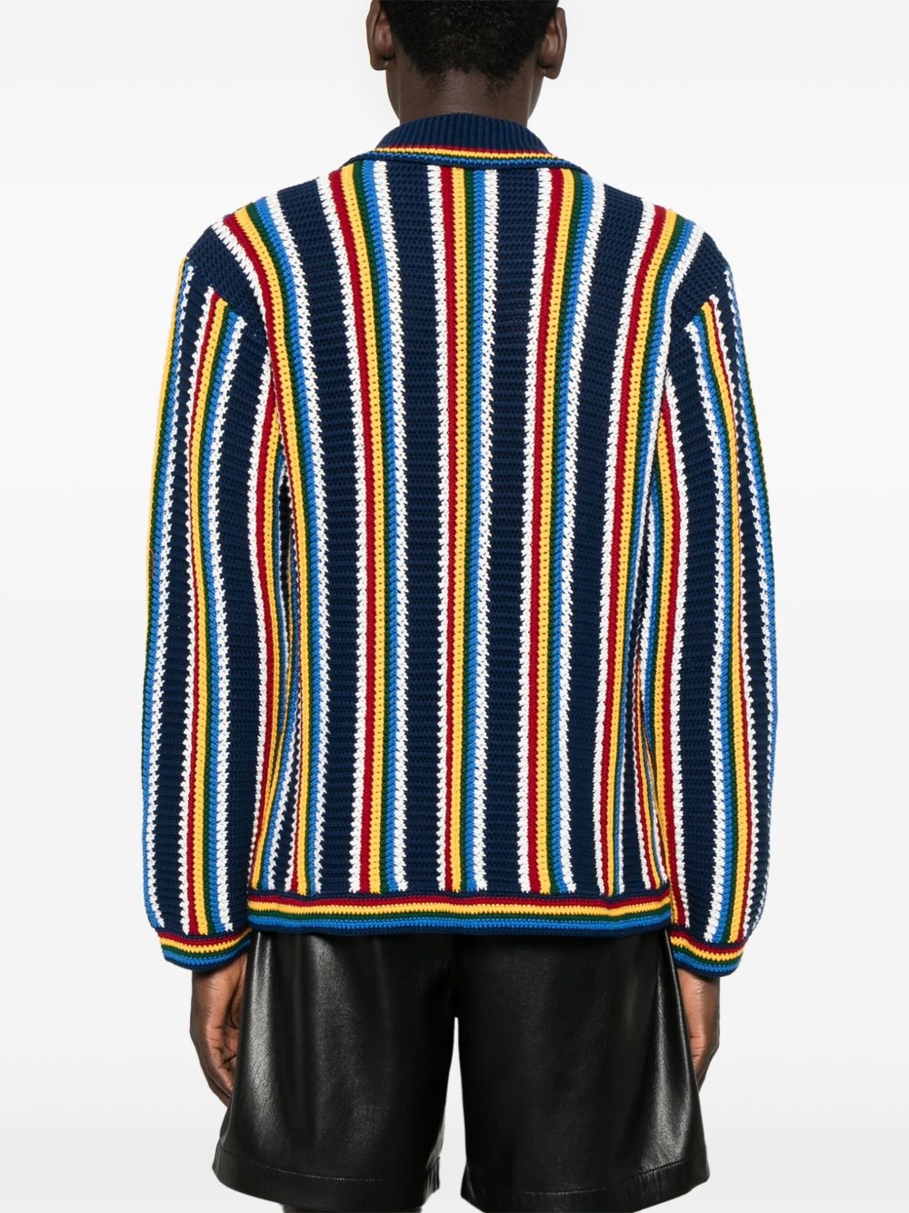 crochet-knit shirt jacket - 4