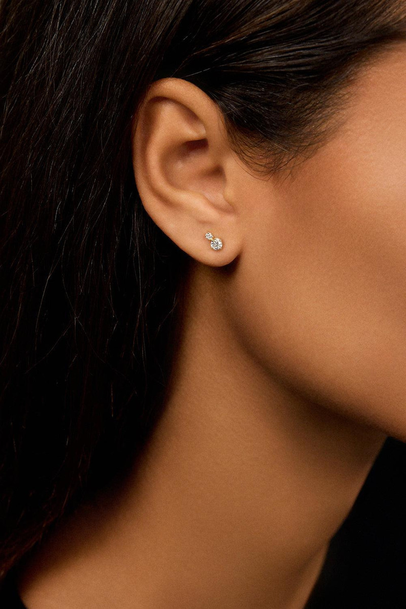 MELISSA KAYE Stella Diamond Double Stud Earrings outlook