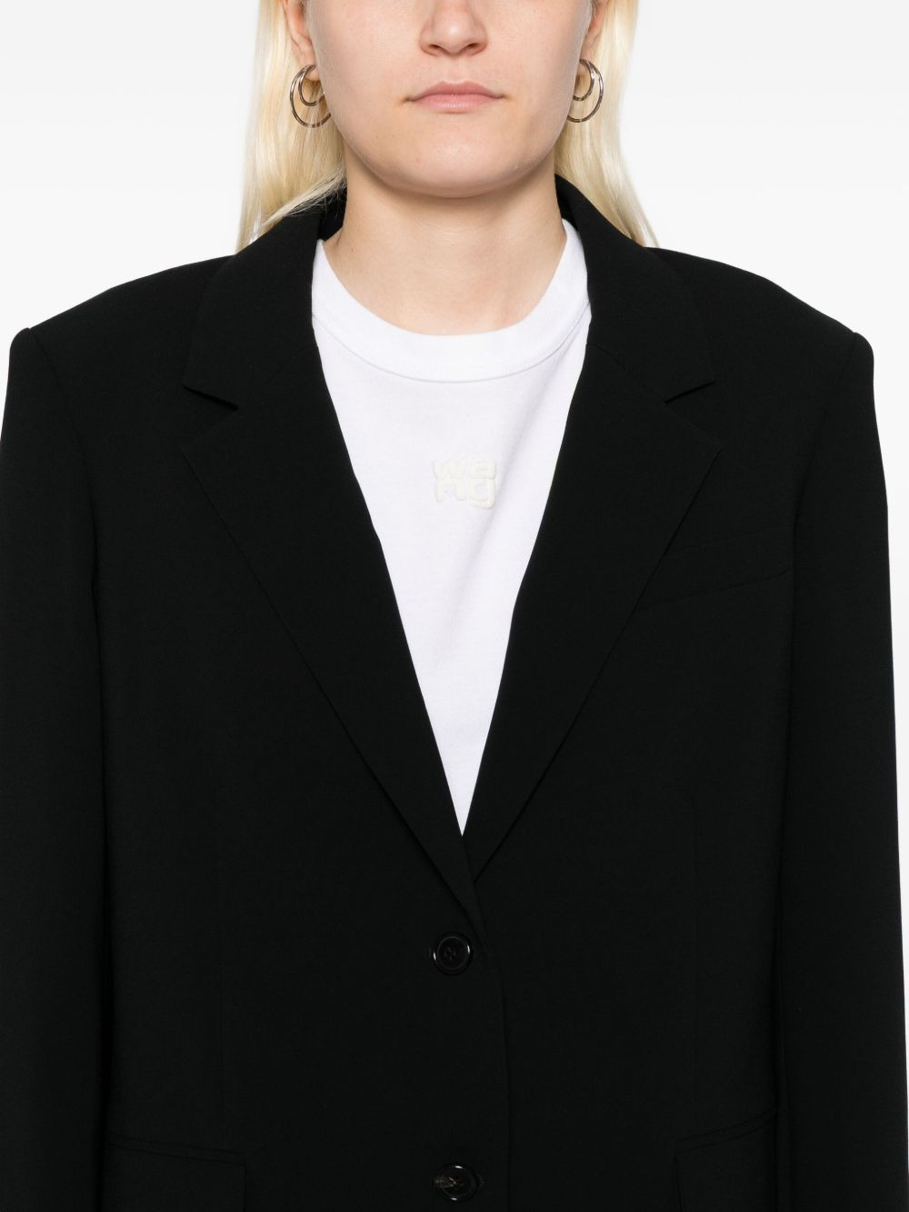padded-shoulder blazer - 5