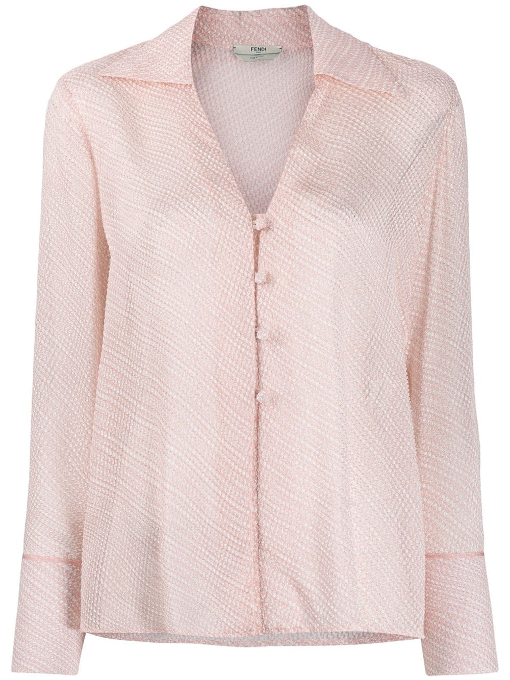 V-neck textured shirt - 1