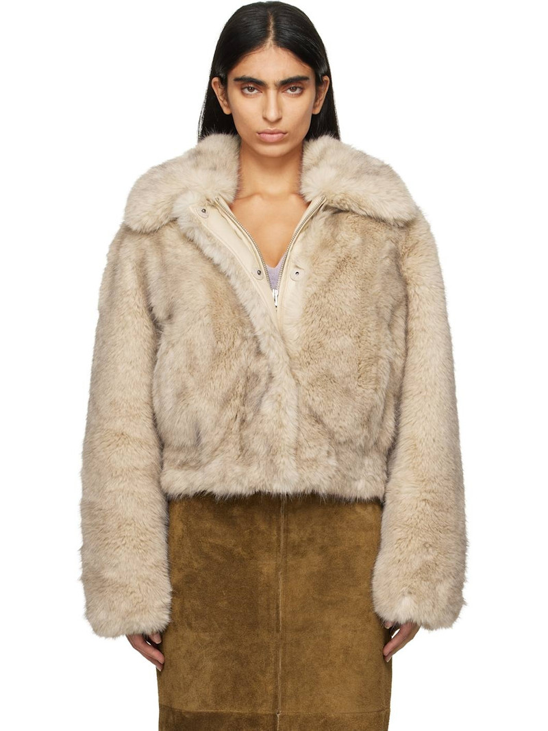 Beige Lena Faux-Fur Jacket - 1