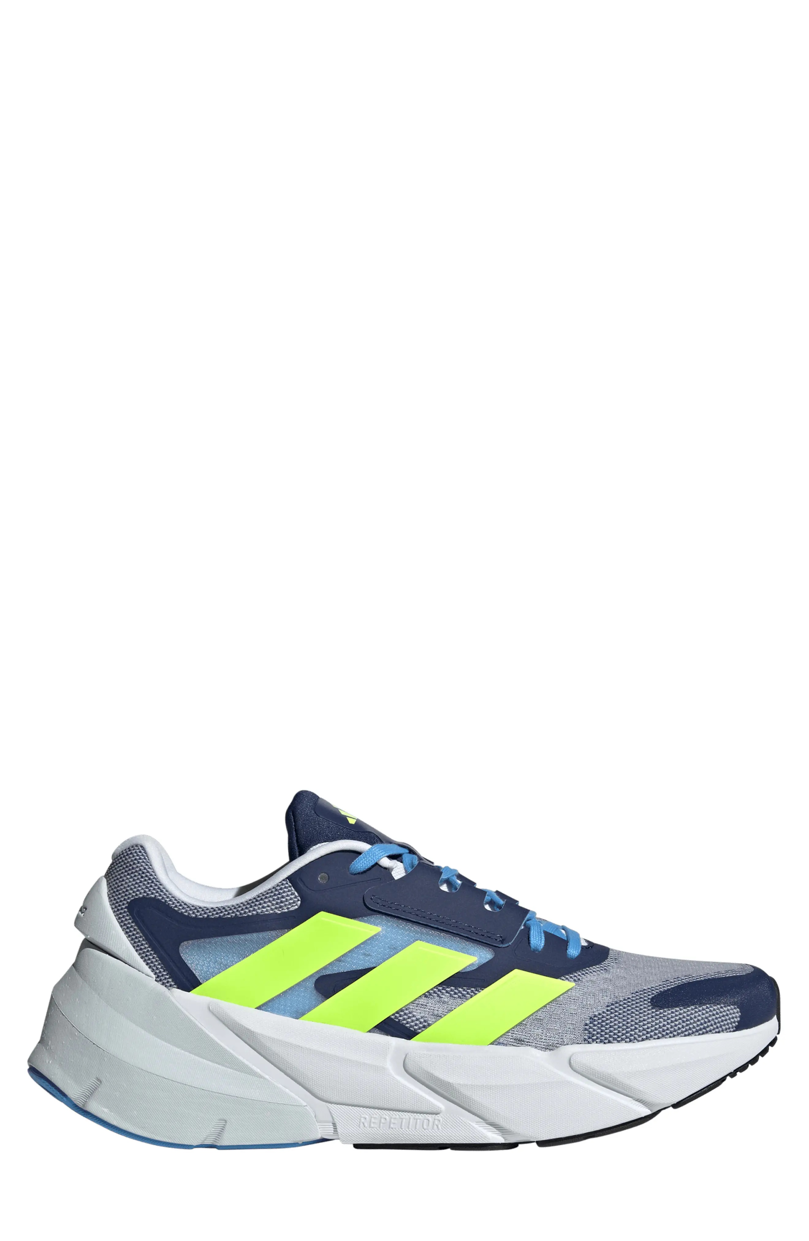 Adistar 2.0 Running Shoe in White/Lucid Lemon/Dark Blue - 3