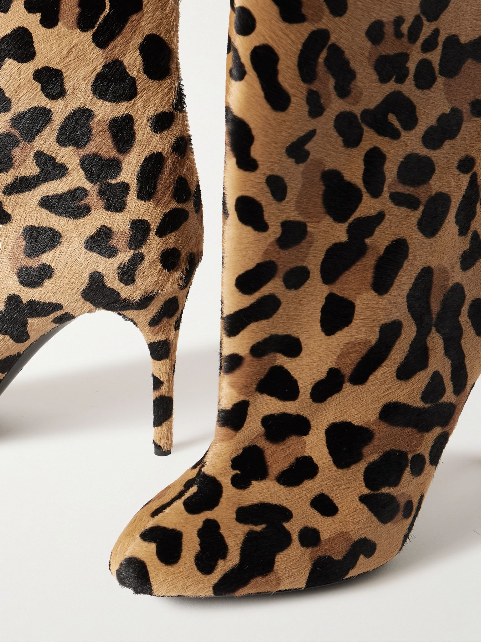 90 leopard-print calf hair ankle boots Leopard print - 4