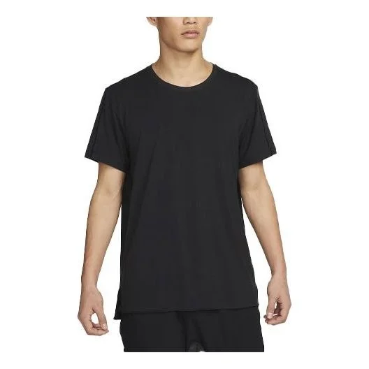 Nike Yoga Dri-Fit Solid Color Round Neck Short Sleeve Black DM7826-010 - 1