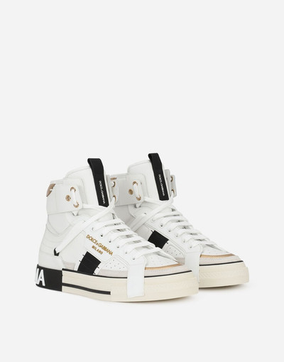 Dolce & Gabbana Calfskin 2.Zero custom high-top sneakers with contrasting details outlook