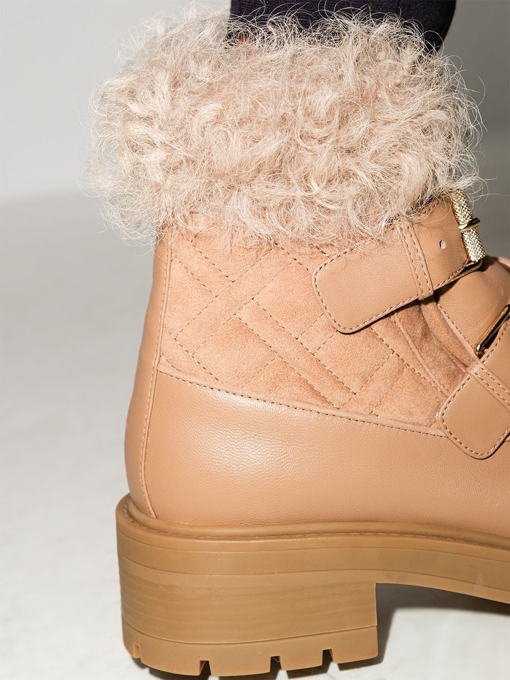 Ryan faux-fur buckle-strap boots - 5