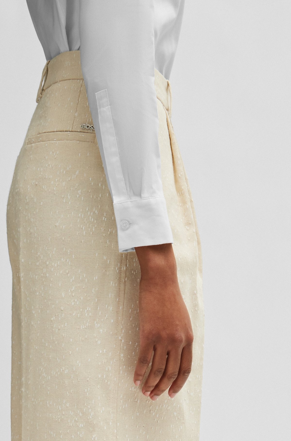 RELAXED-FIT TROUSERS IN A SLUB COTTON BLEND - 5