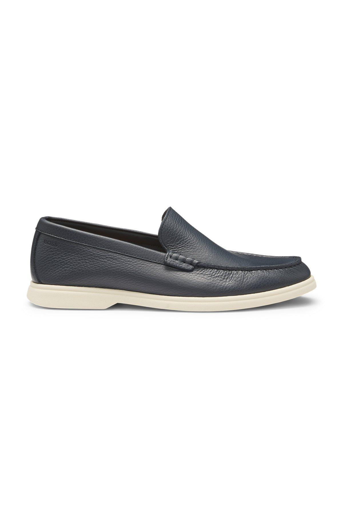 TUMBLED-LEATHER MOCCASINS WITH LOGO DETAIL - 1