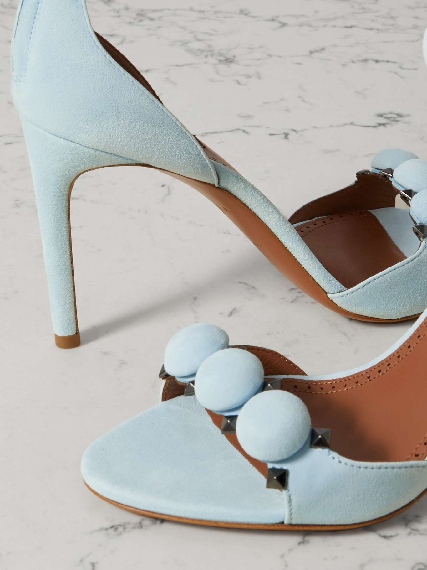 La Bombe 90 studded suede sandals - 4