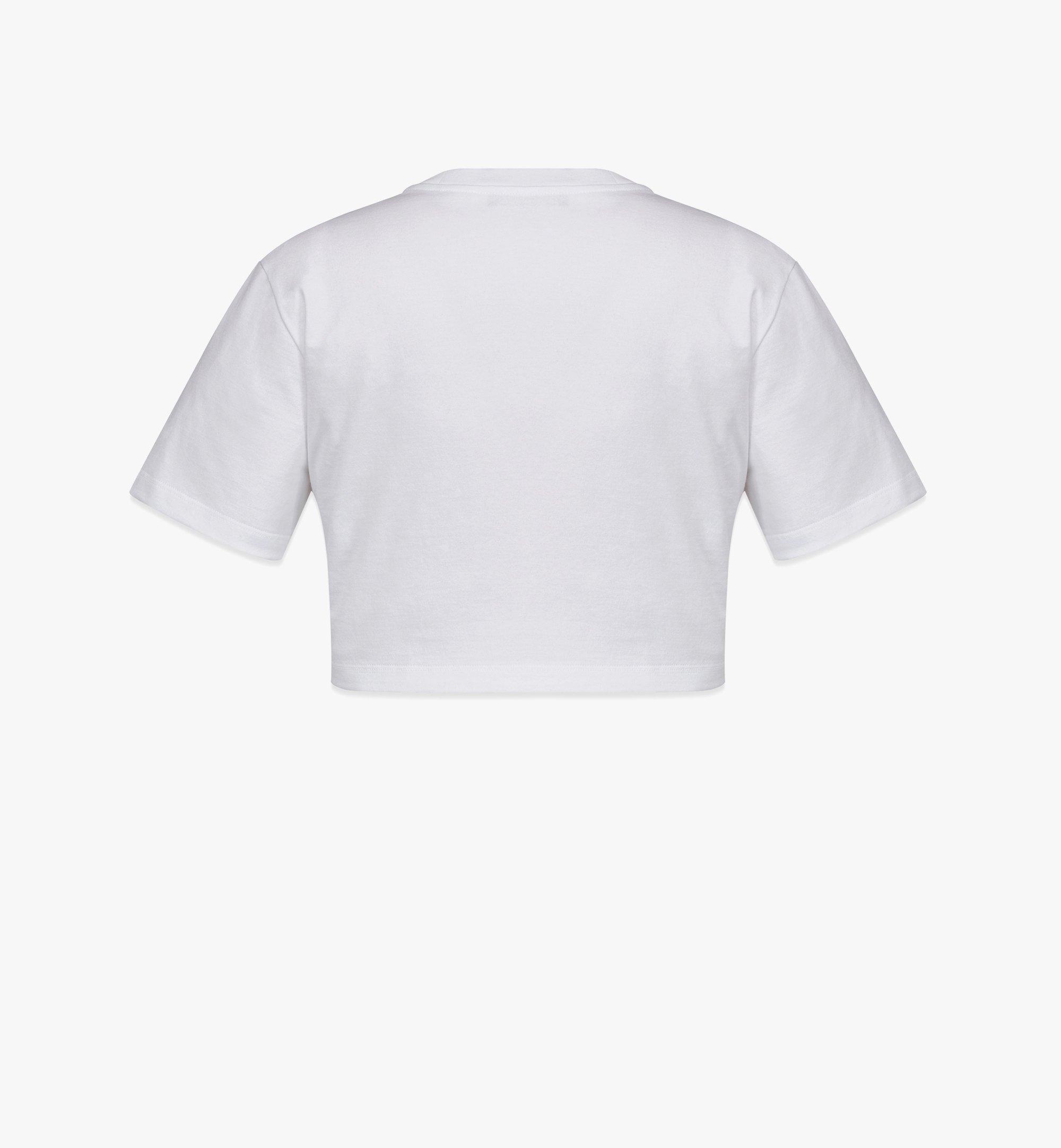 Women’s MCM Sommer Logo Print Cropped T-Shirt in Organic Cotton - 3