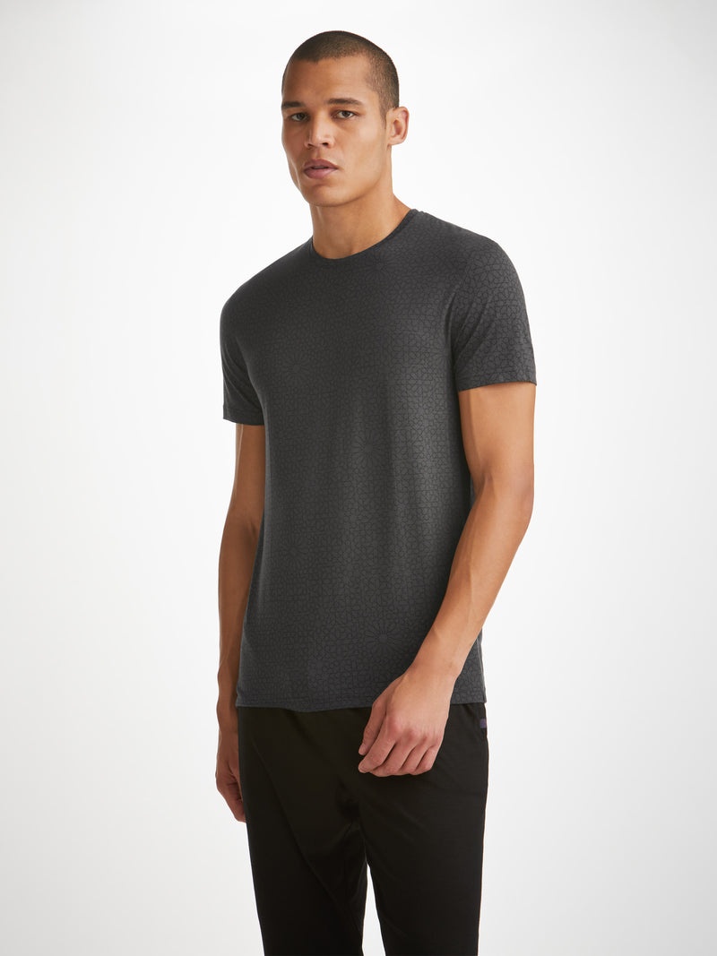 Derek Rose Men's T-Shirt London 12 Micro Modal Black