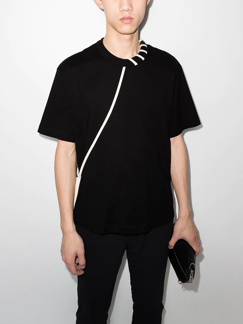 laced short-sleeve T-shirt - 2