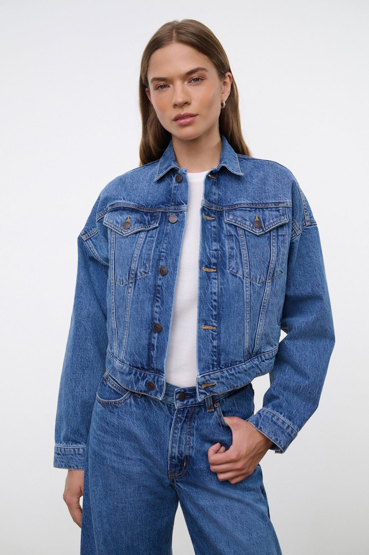 STAUD GLEN DENIM JACKET VINTAGE WASH - 2