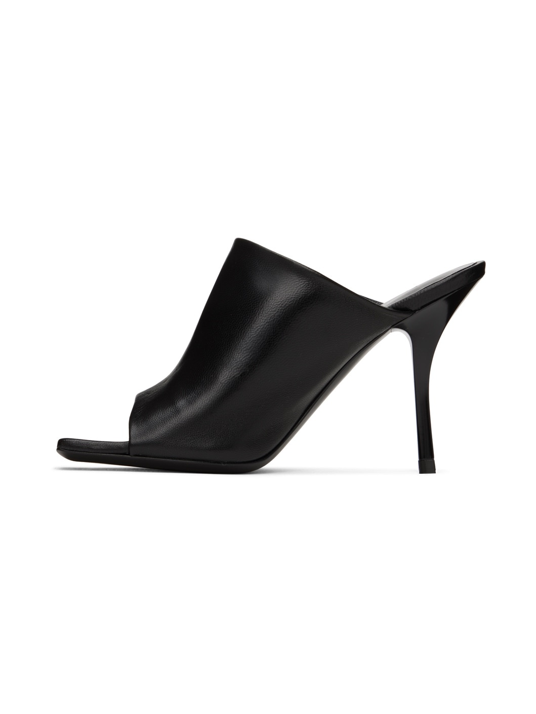 Black Palm Open Toe Mules - 3