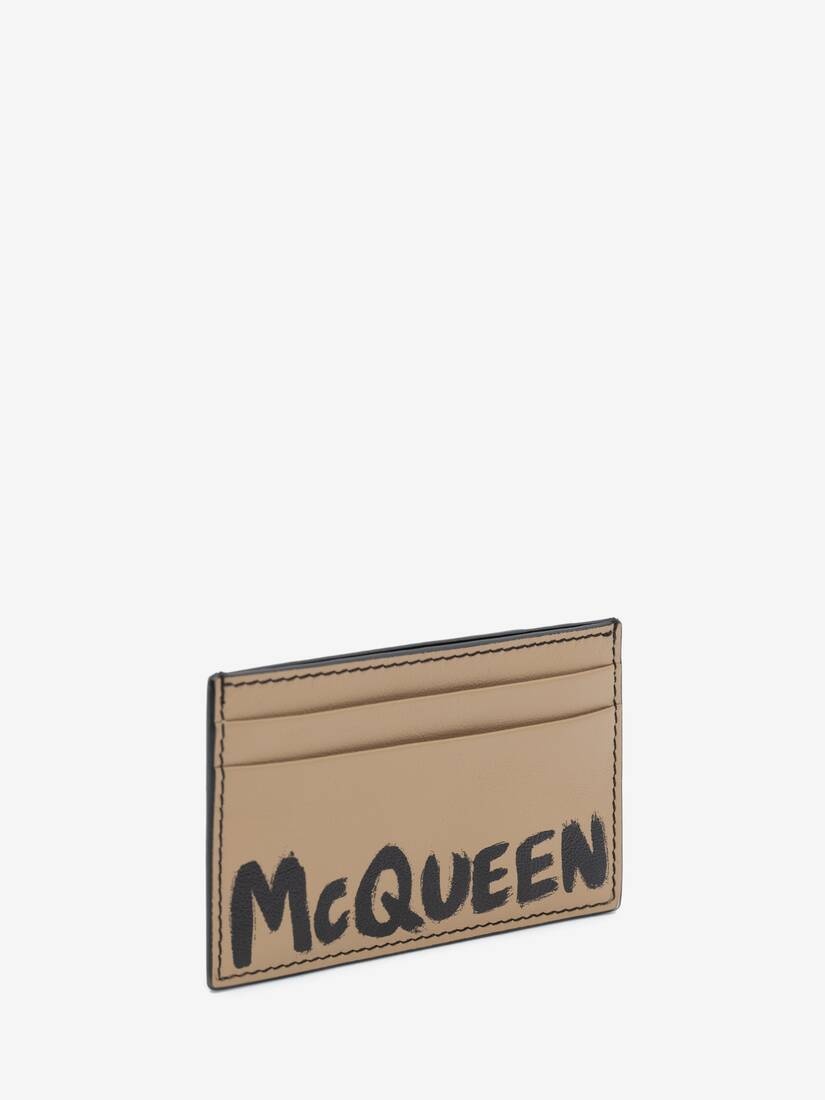 Mcqueen Graffiti Card Holder in Black/beige 2