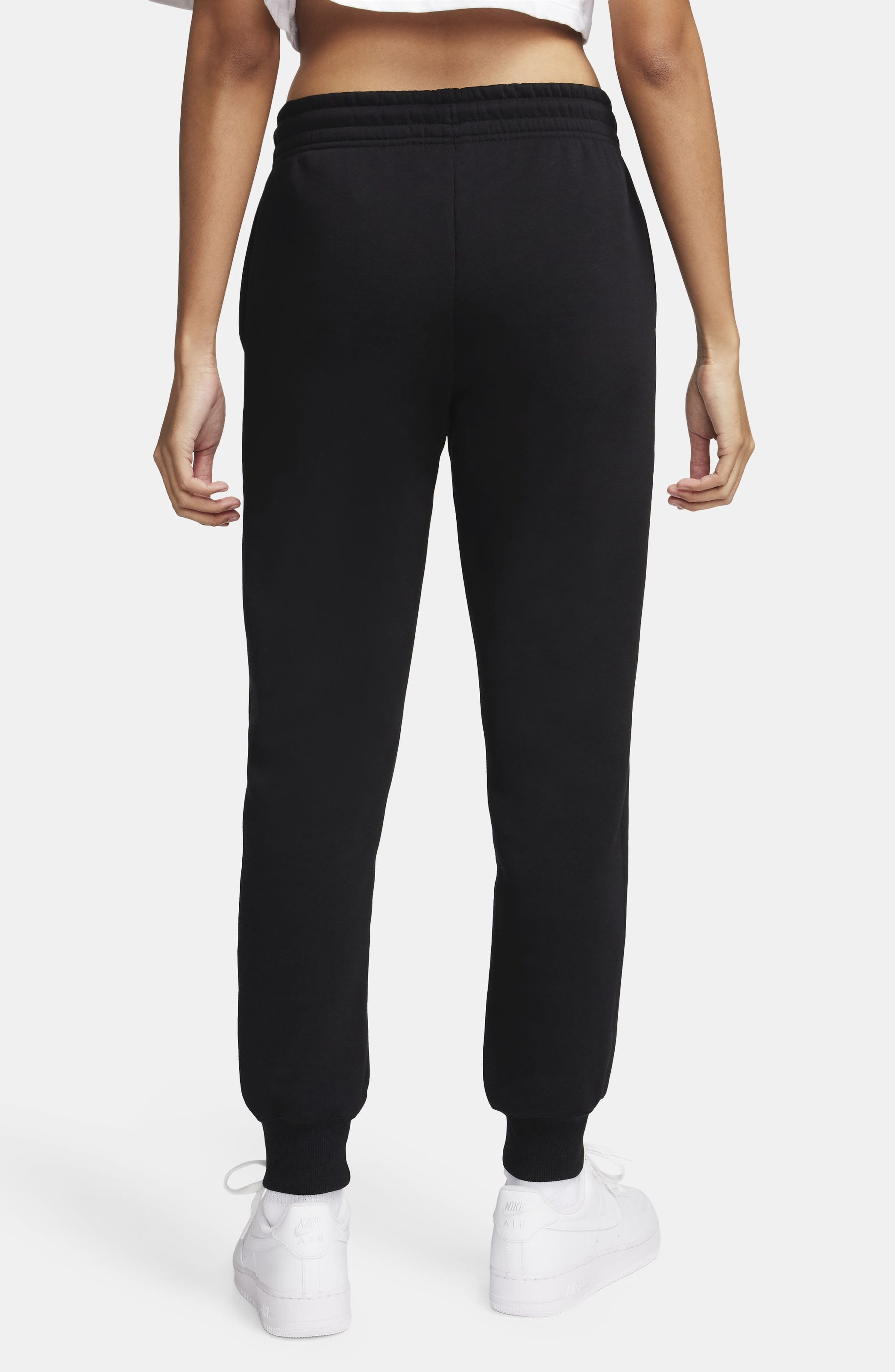 Nike Sportswear Phoenix Fleece Mid Rise Joggers in 010 Black/sail at Nordstrom - 2