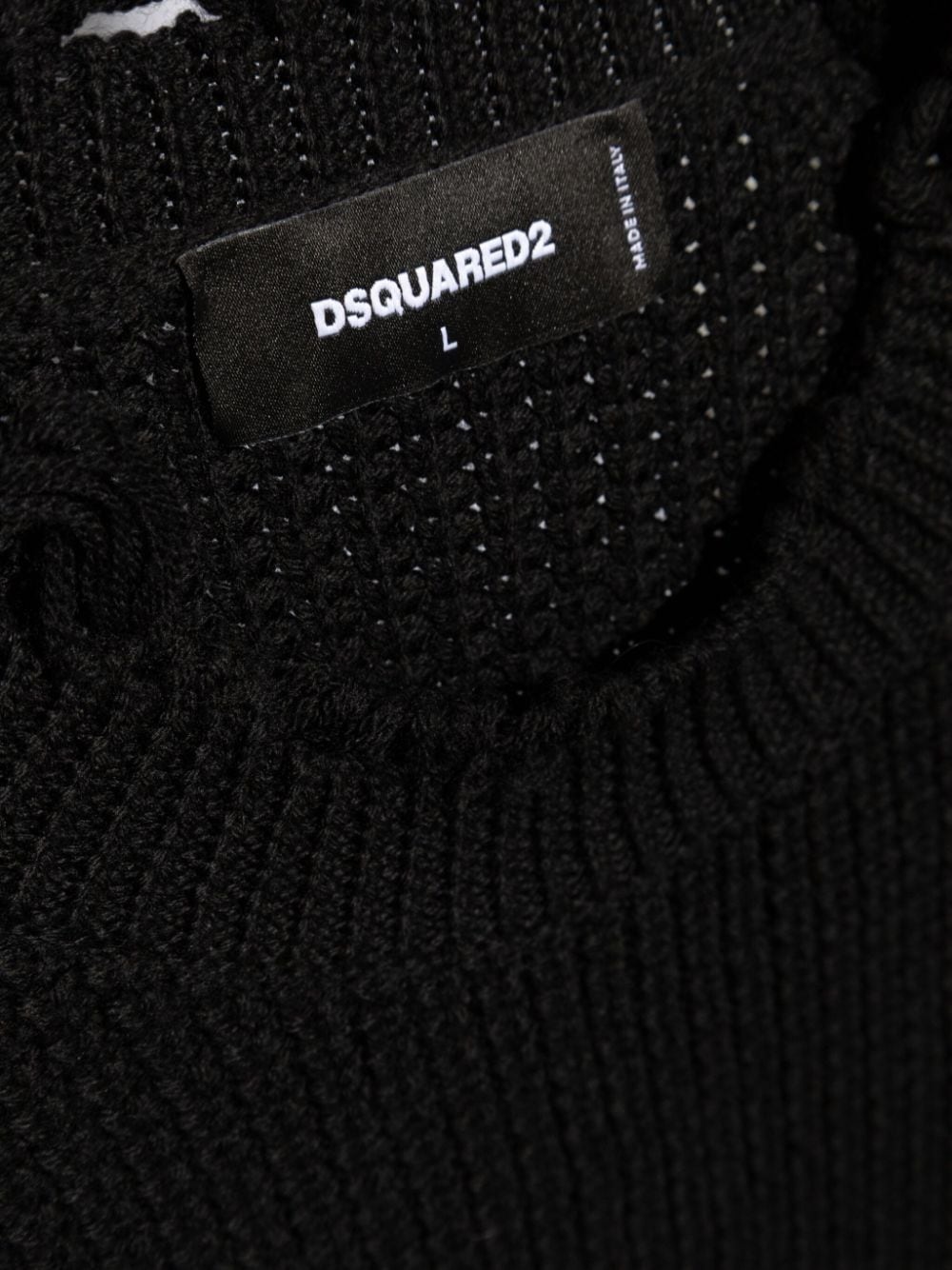 logo-patch waffle-knit jumper - 5