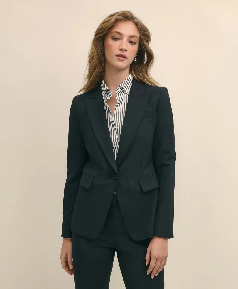The Essentials Single-Breasted Peak Lapel in Wool Blend - 1