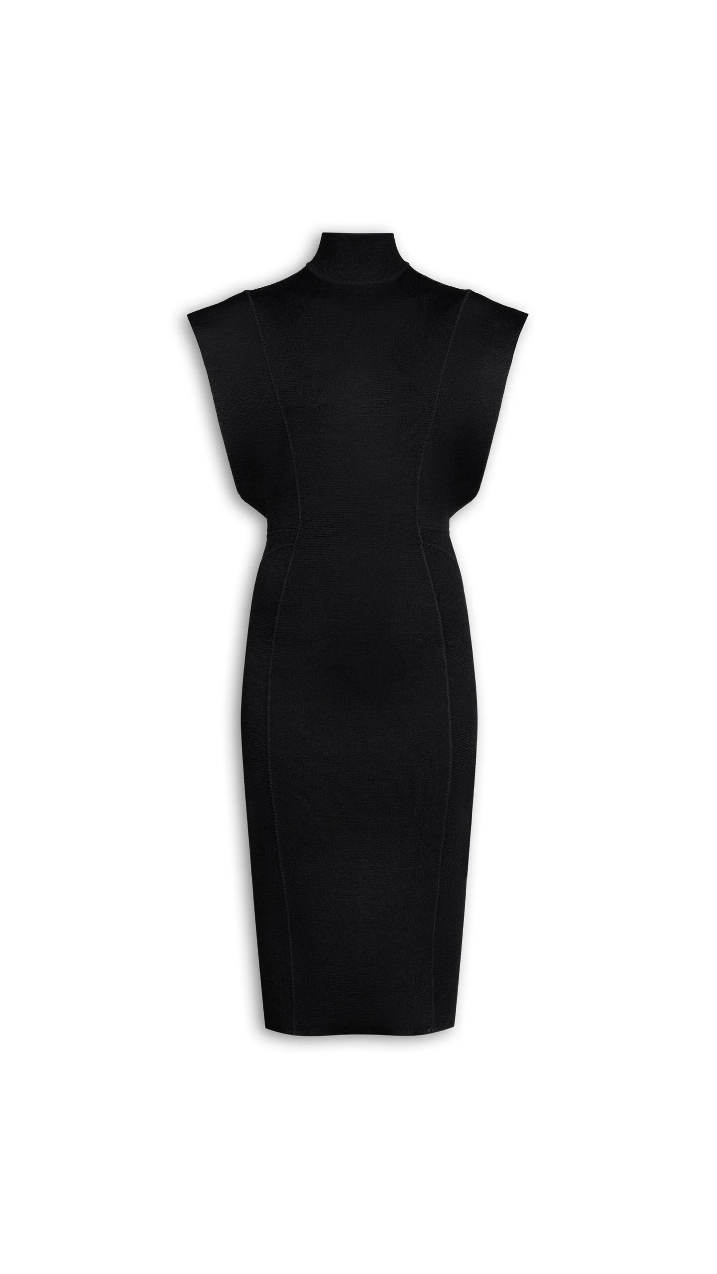 SILK KNIT CINCHED LONG DRESS - 1
