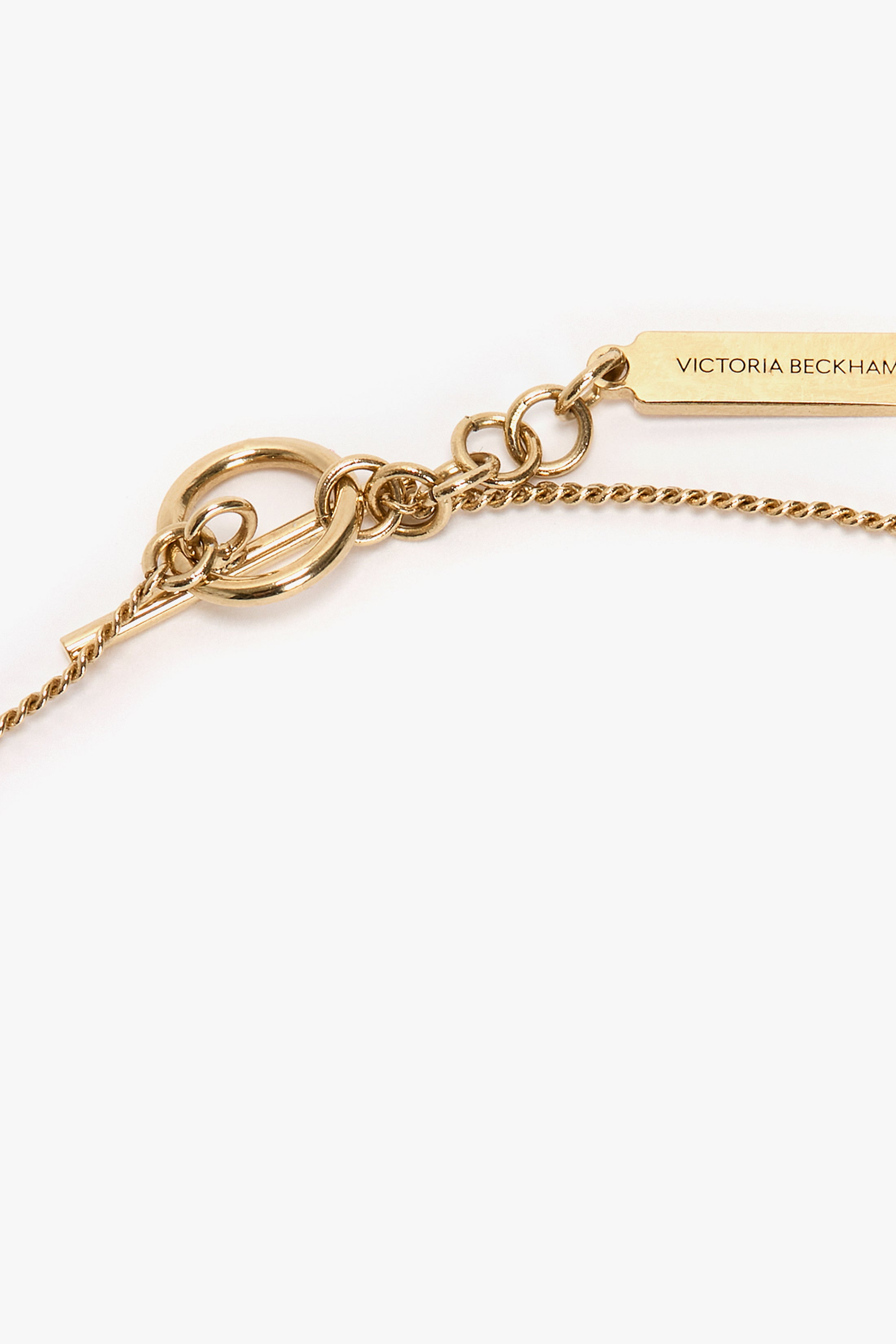 Cufflink Pendant Necklace In Light Gold - 4