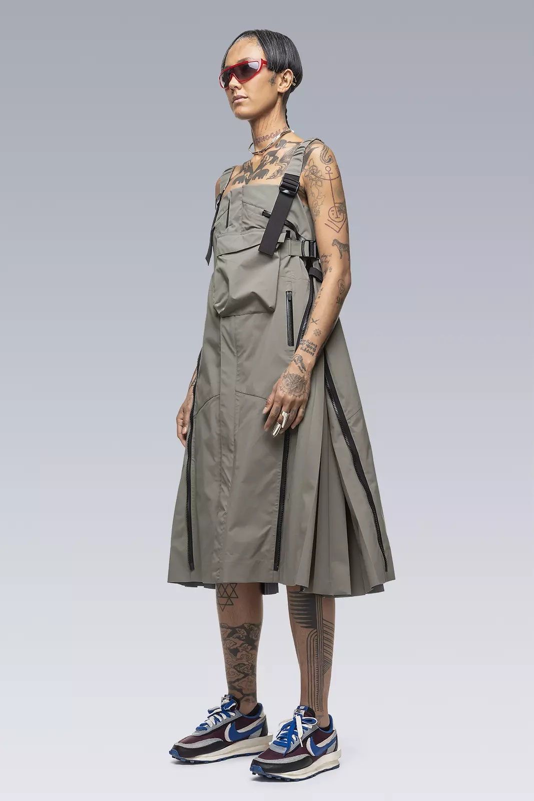 SAC-D6012 sacai / ACRONYM Dress Alpha Green - 7