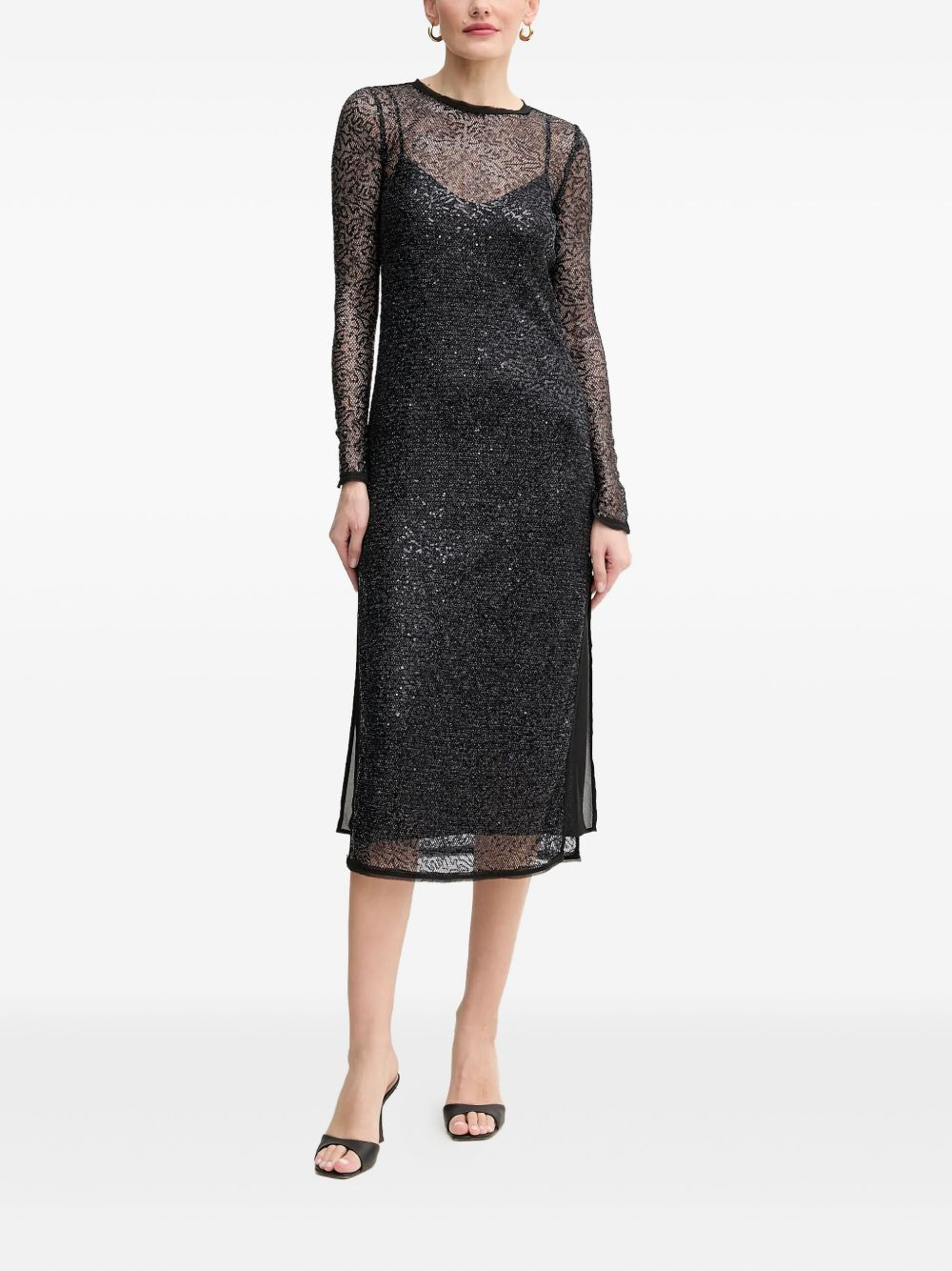 sequin-embellished dress - 1