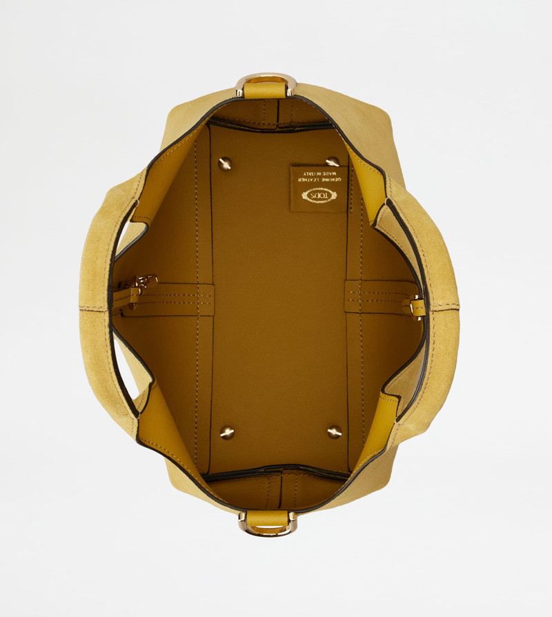 TOTE SHOPPING BAG IN SUEDE MINI - YELLOW 4