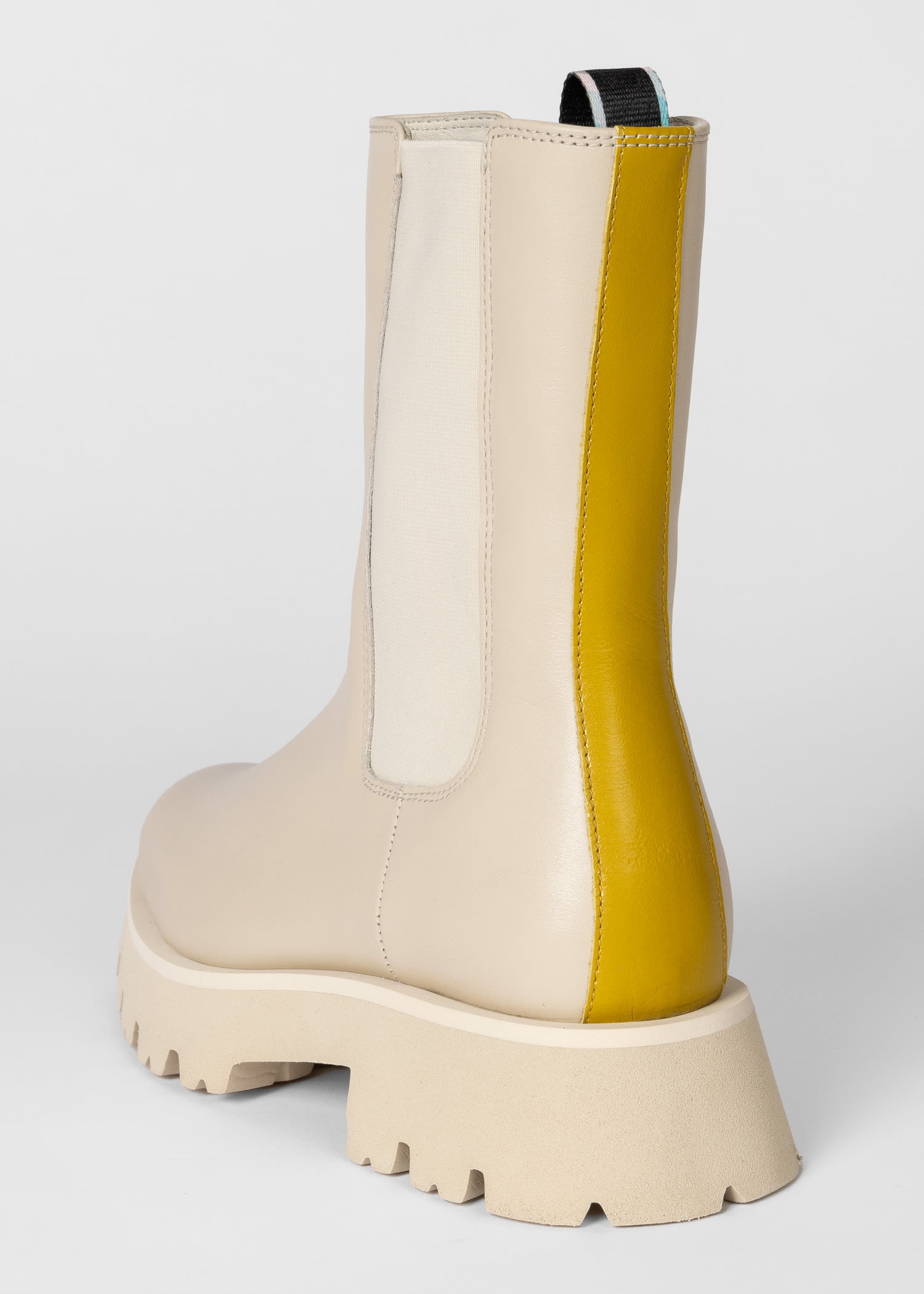 Cream Leather Stripe 'Fallon' Chelsea Boots - 4