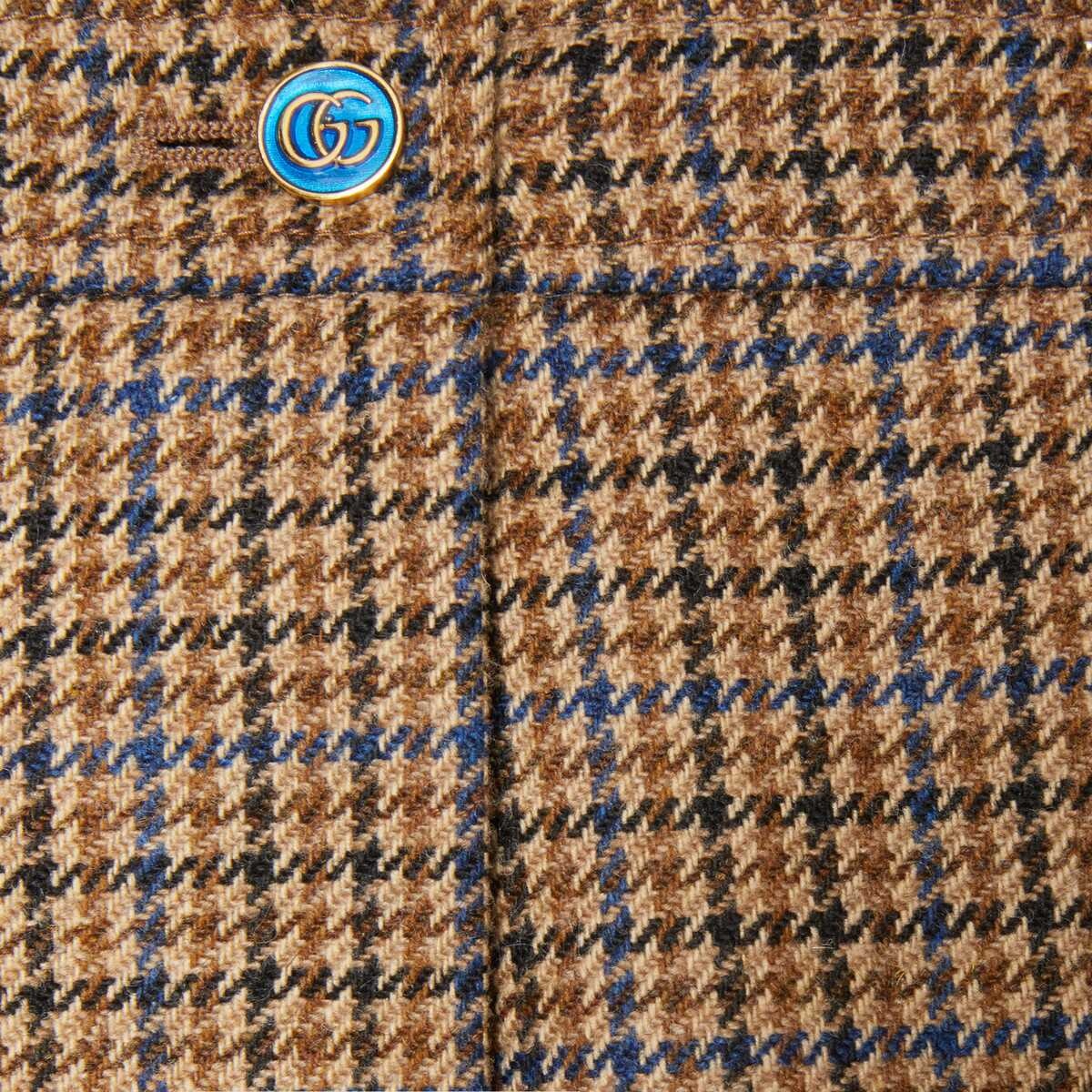 Pleated houndstooth wool skirt - 5