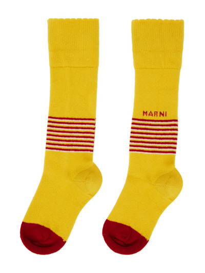 Marni Yellow Striped Socks outlook