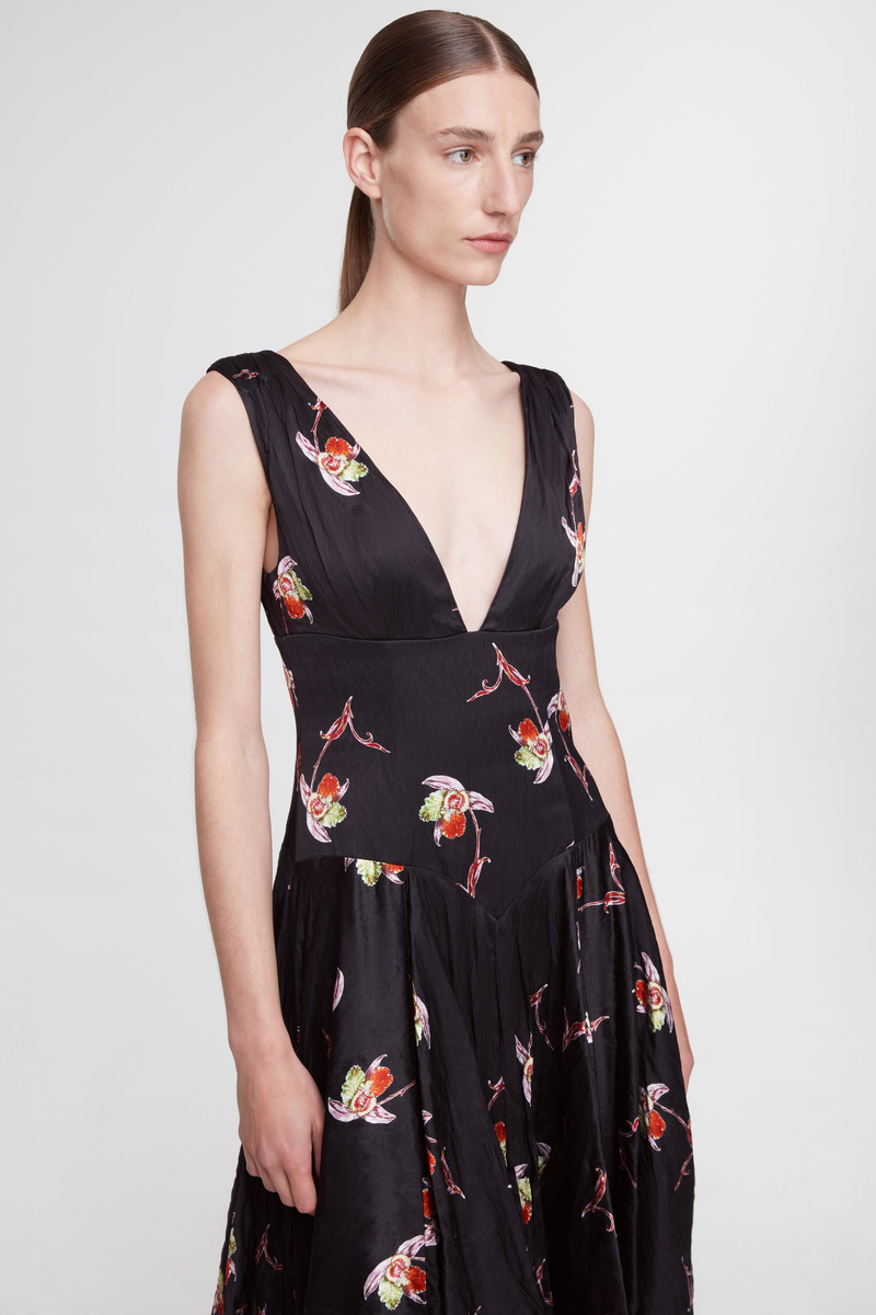 Nerita Dress In Black Satin 3
