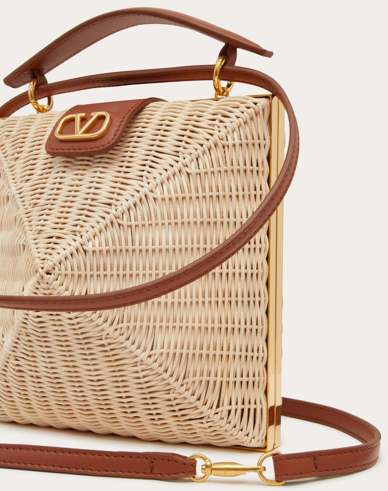 STUDDED WICKER CLUTCH BAG 8