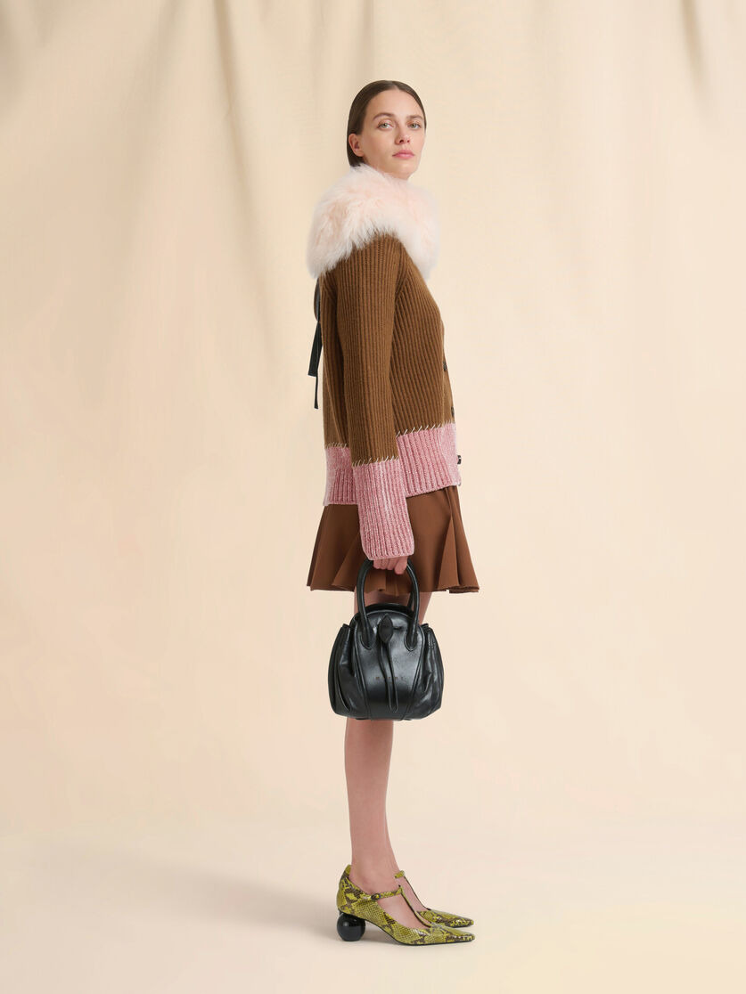 BLACK LEATHER TULIPEA SMALL HANDBAG - 2