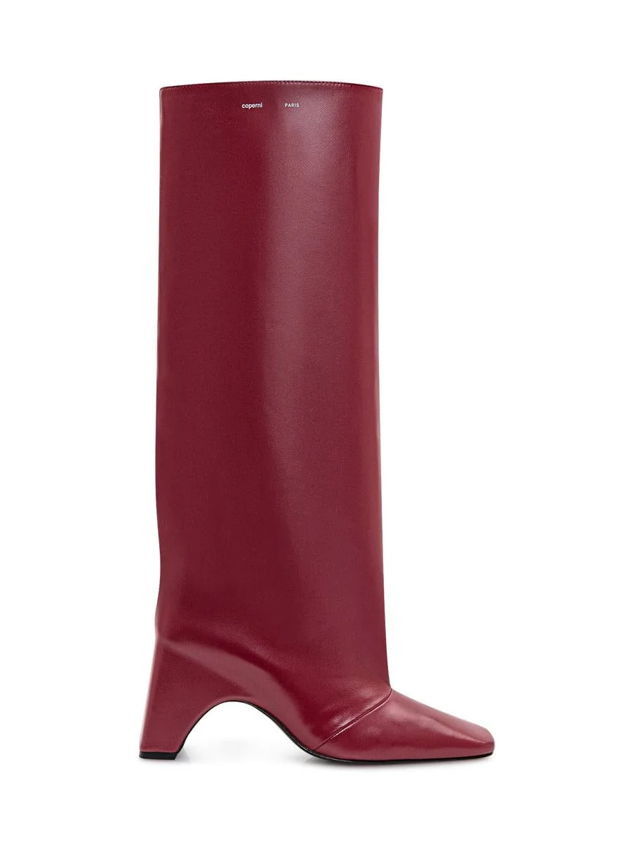 Coperni Bordeaux Leather Bridge Boots - 1