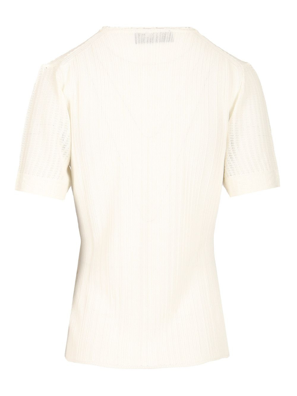 Cotton Blend Sweater T-Shirt White - 2