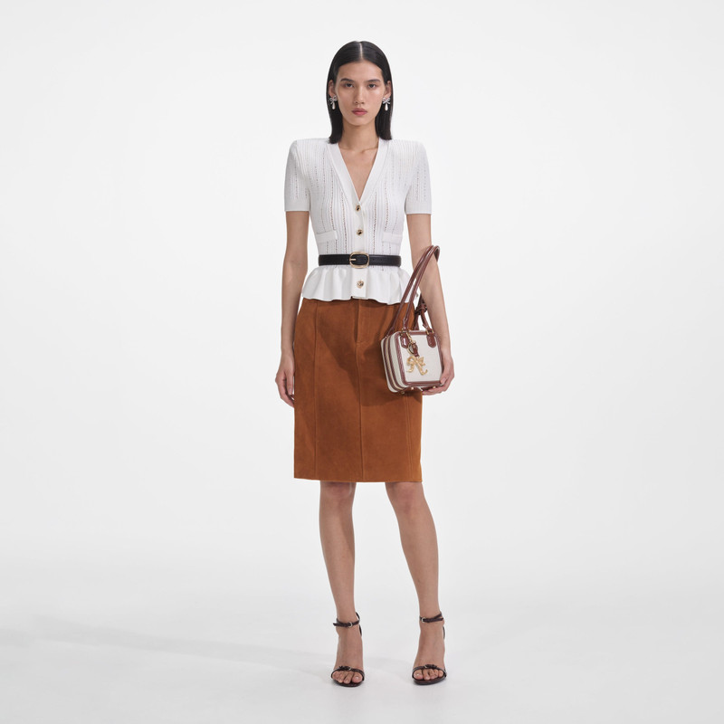 White Peplum Knit Top 1